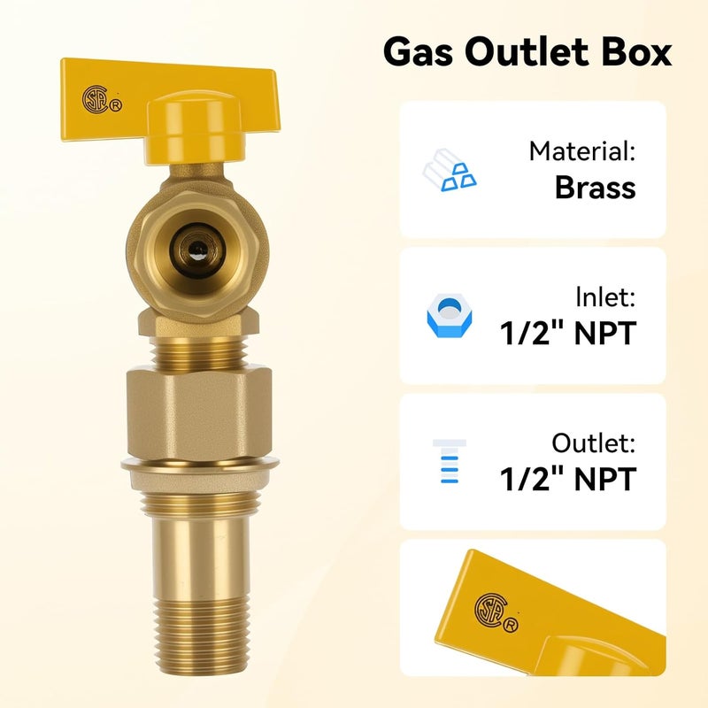 Solimeta Gas Outlet Box, 1/2" NPT, White - Image 3